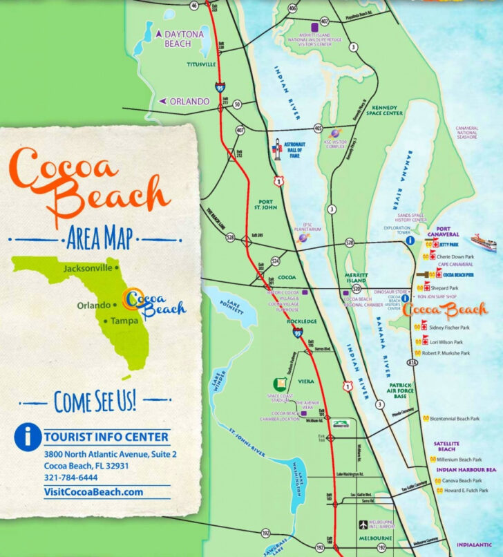 Printable Map Of Cocoa Beach Florida