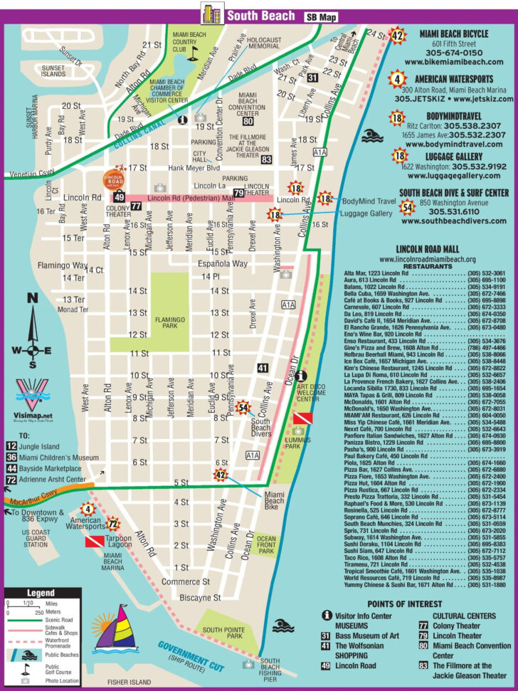 Printable Map Of South Beach