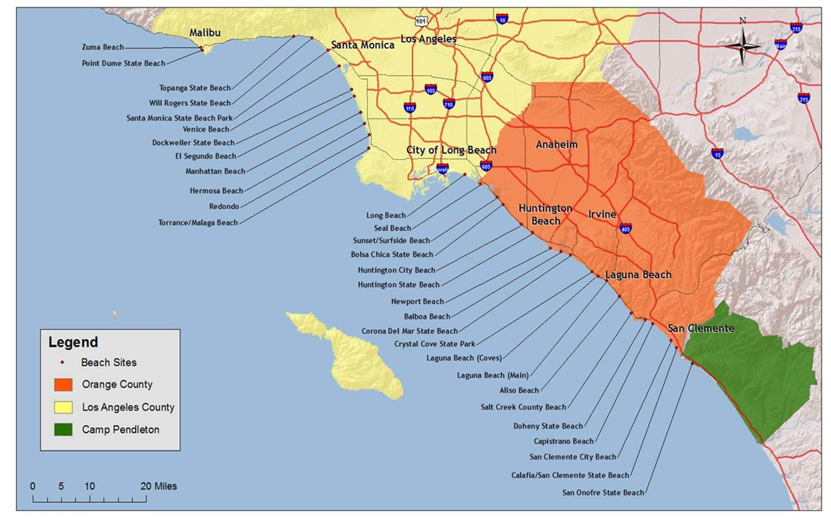 Southern California Beaches Southern California Map Northern 