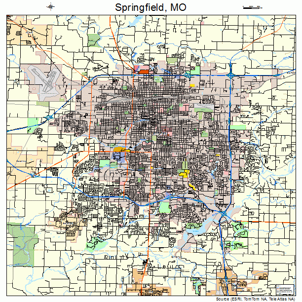 Springfield Missouri Street Map 2970000