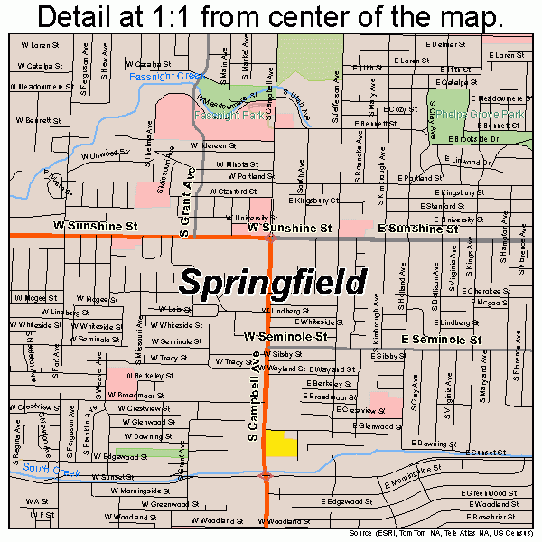 Printable Map Of Springfield, Mo