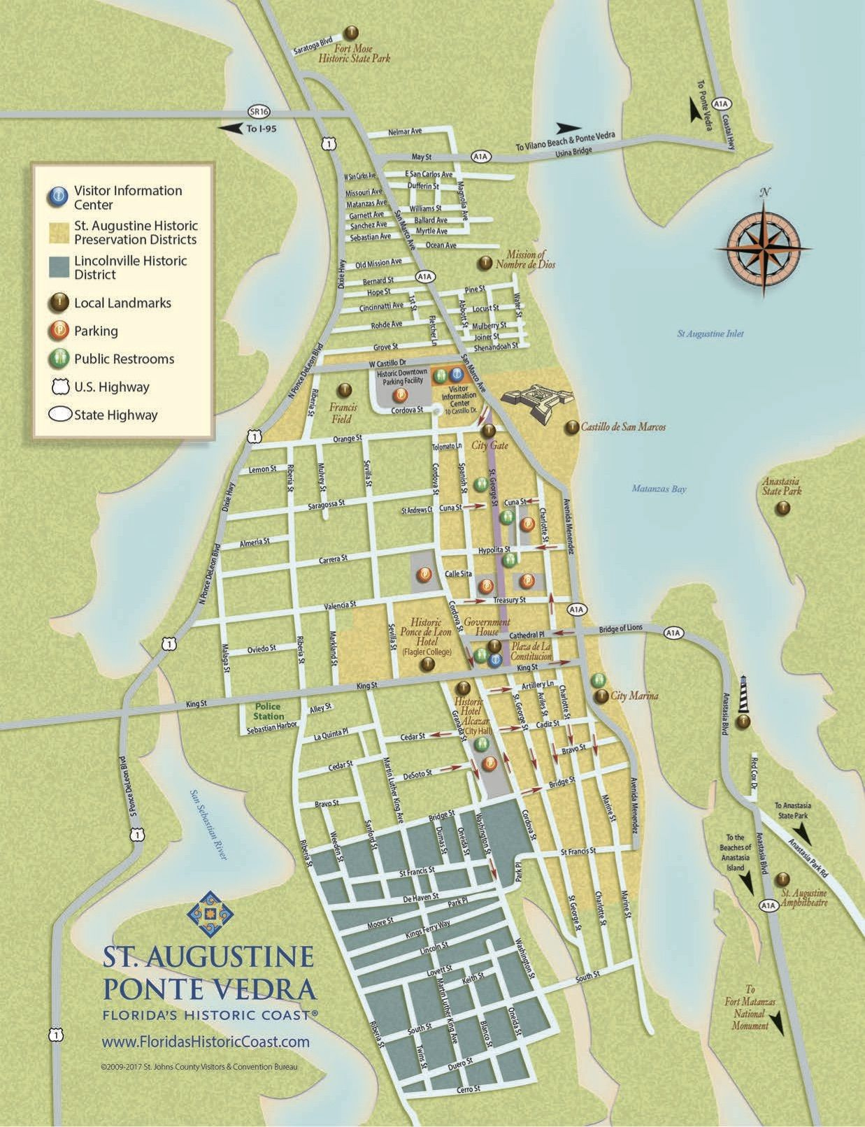 St Augustine Florida Map Of Attractions Printable Maps