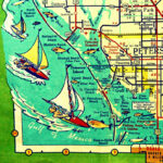 St Petersburg Florida Wall Art Vintage St Petersburg Fl Map Etsy