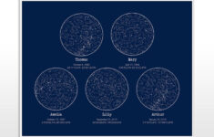 Star Map By Date Constellation Chart Night Sky Printable Etsy