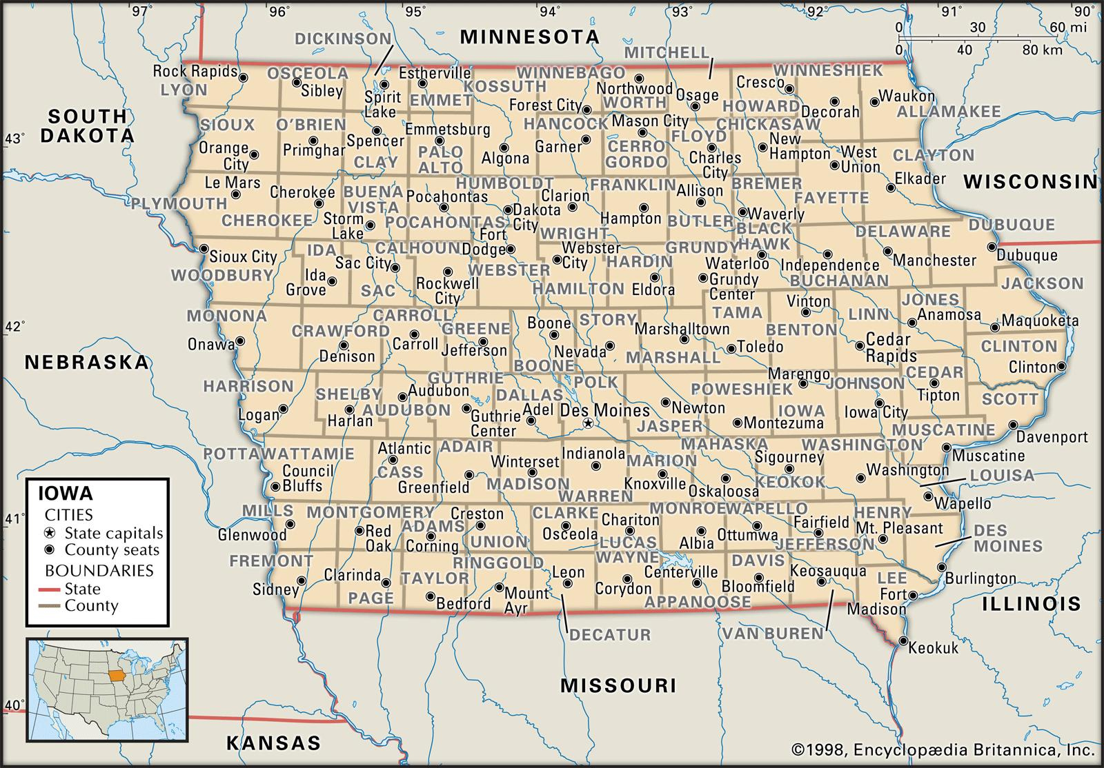 iowa county map with cities        <h3 class=