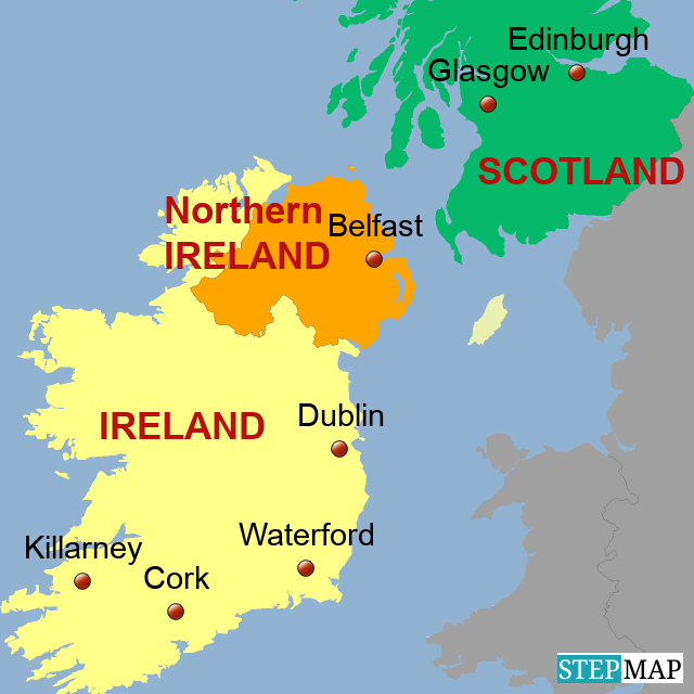 StepMap Scotland Ireland Landkarte F r Ireland