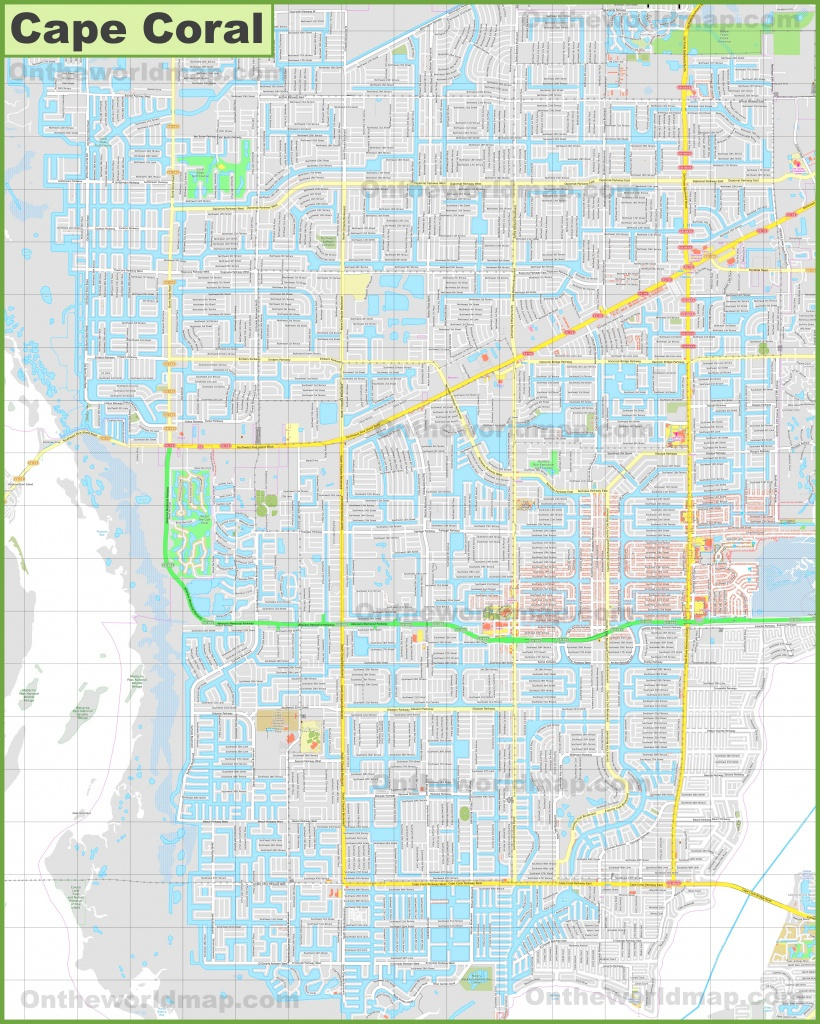 Street Map Of Cape Coral Florida Printable Maps