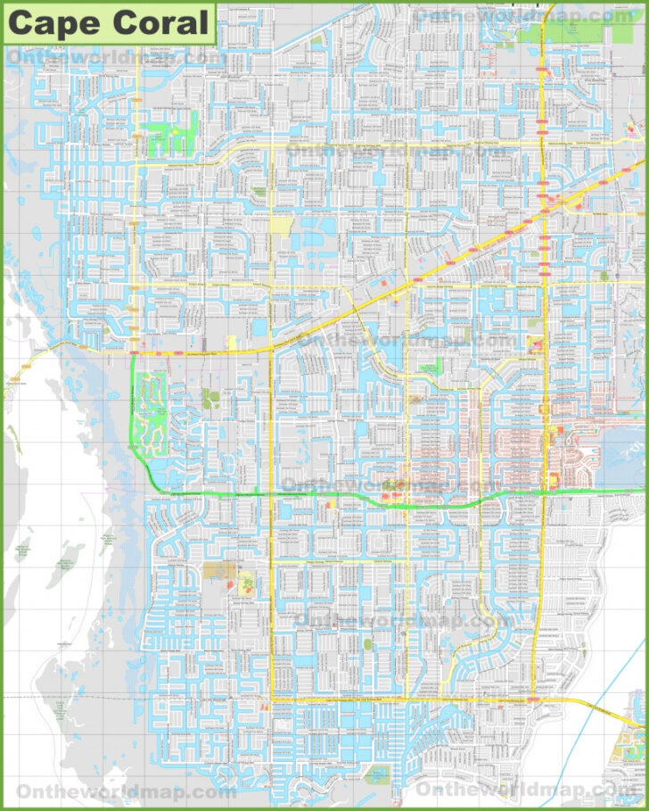 Cape Coral Street Map Downloadable