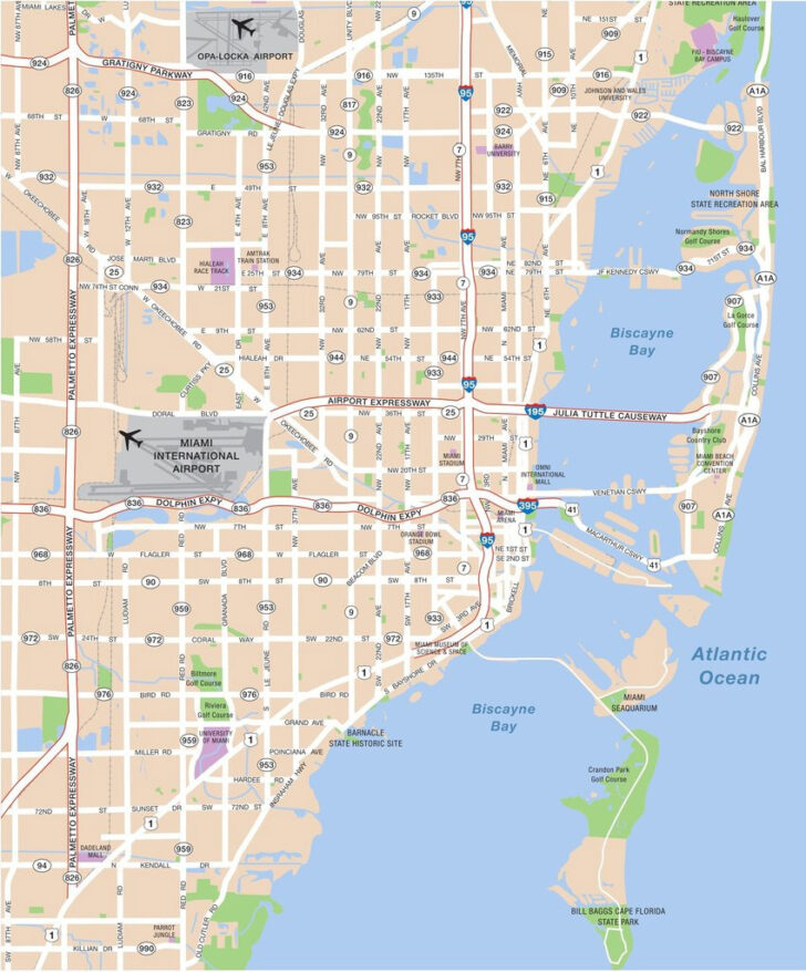 Street Map Of Miami Florida