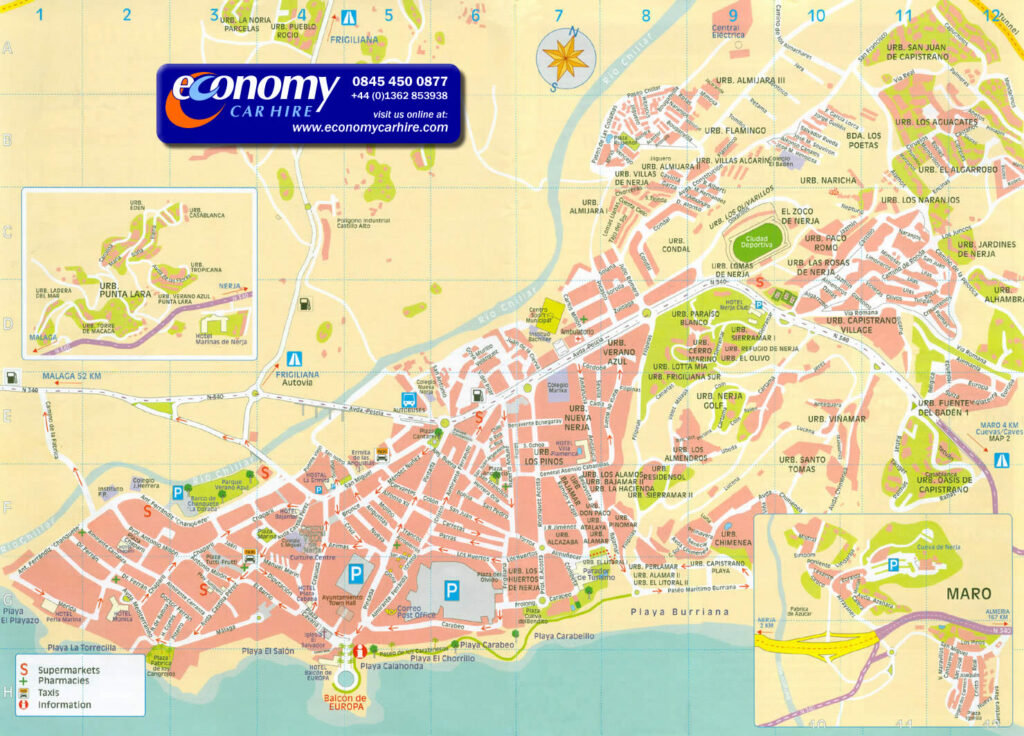 Street Map Of Nerja Spain | Wells Printable Map