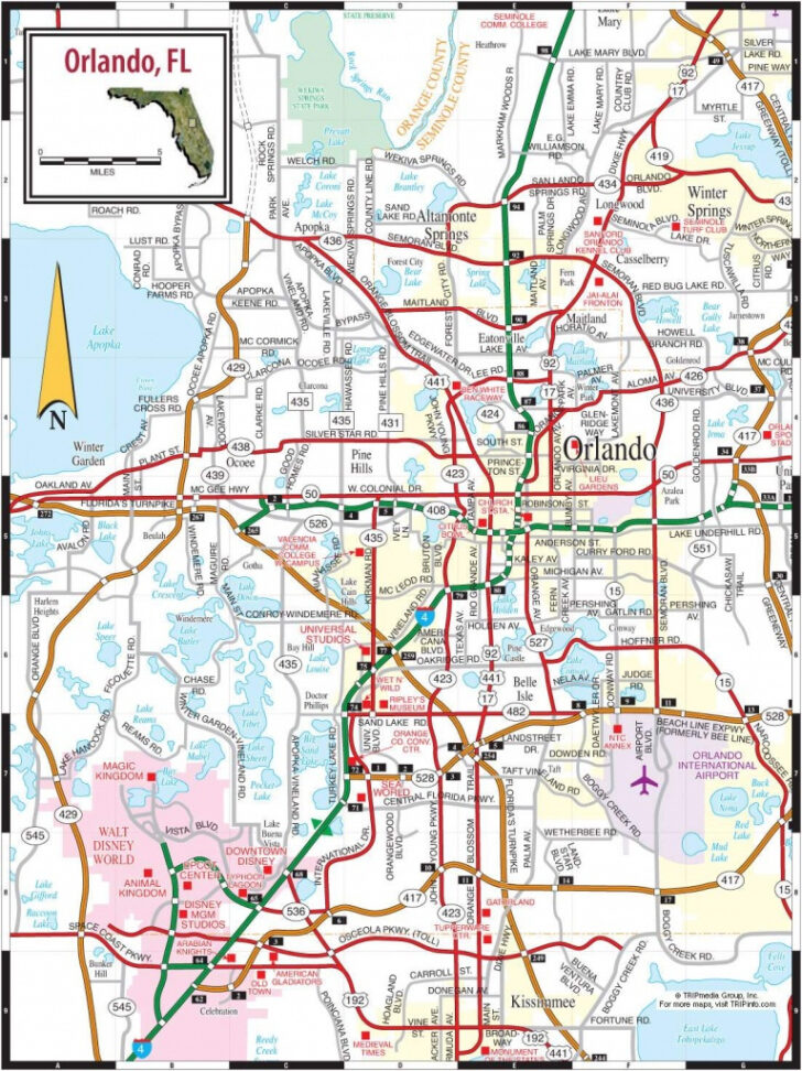 Road Map Of Orlando Florida Area