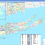 Suffolk County NY Wall Map Color Cast Style By MarketMAPS