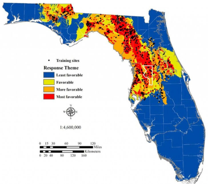 Projected Florida And Eastern Coast Sinkhole Map