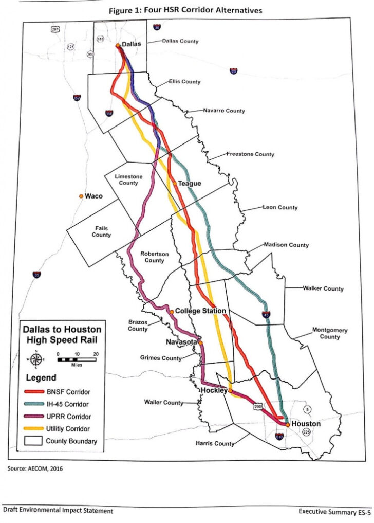Texas Bullet Train Route Map