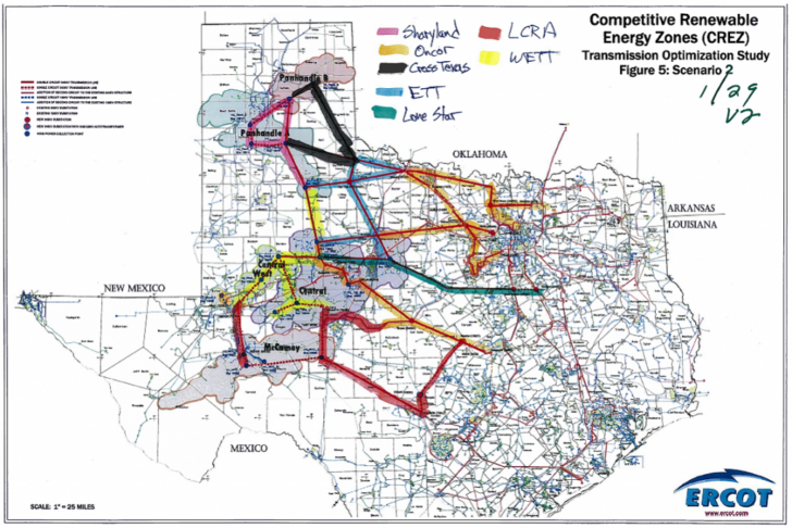 Electric Transmission Lines Map Texas