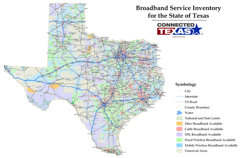 Texas Fiber Optic Map Printable Maps Wells Printable Map