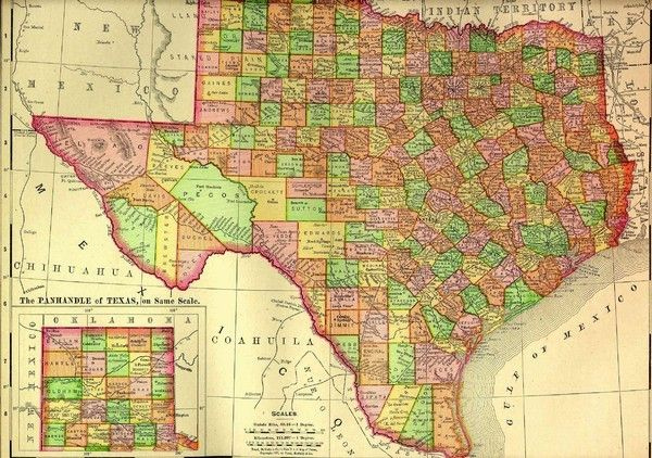 Texas Gold Panning Vintage Map Map Gold Prospecting