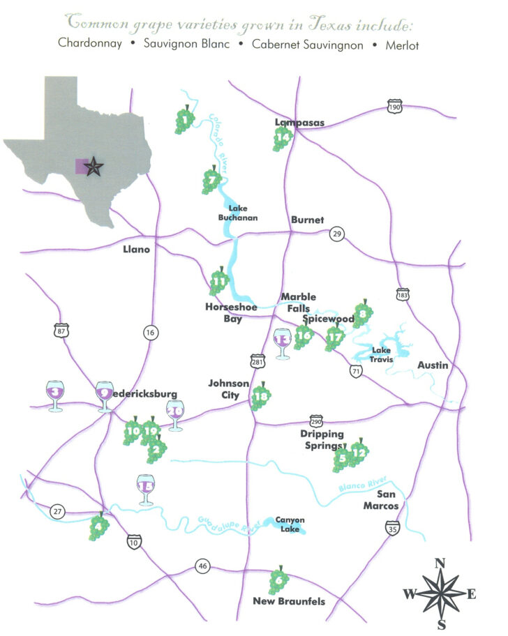 Map Of Hill Country Tx Wineries Printable