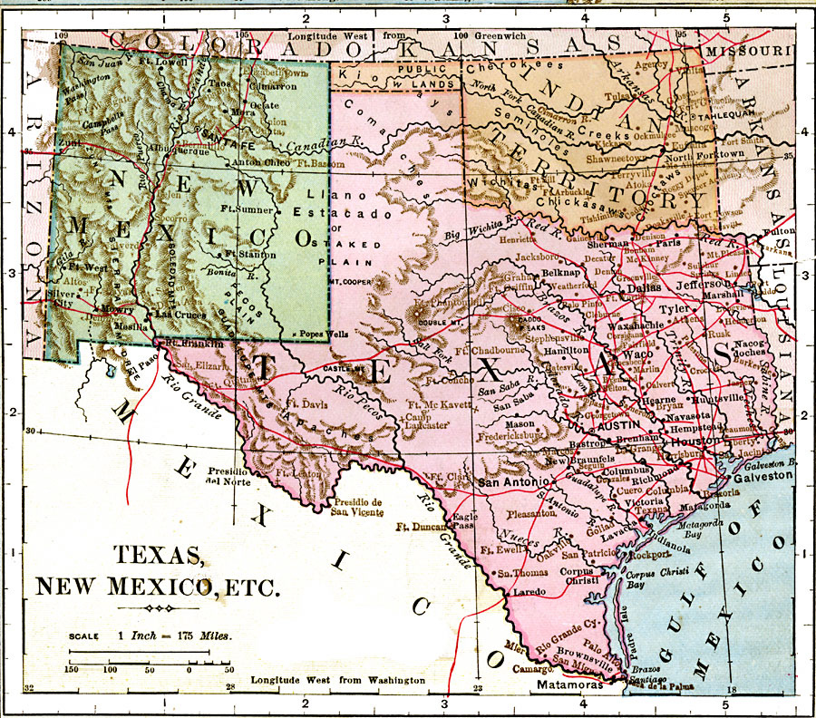 Texas New Mexico And Indian Territory