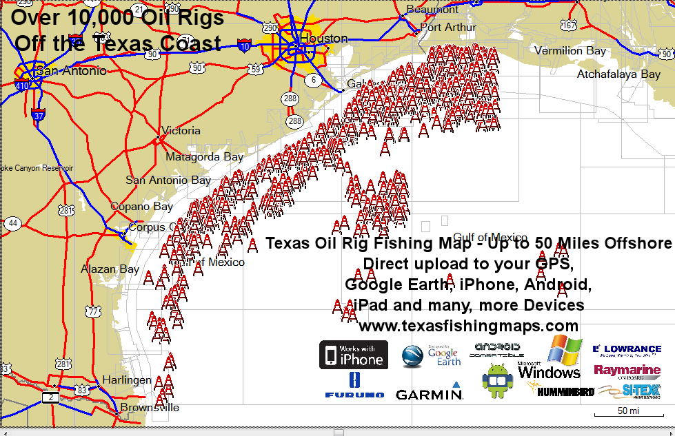 Texas Oil Rig Map With GPS Coordinates Texas Oil Oil Rig Rigs