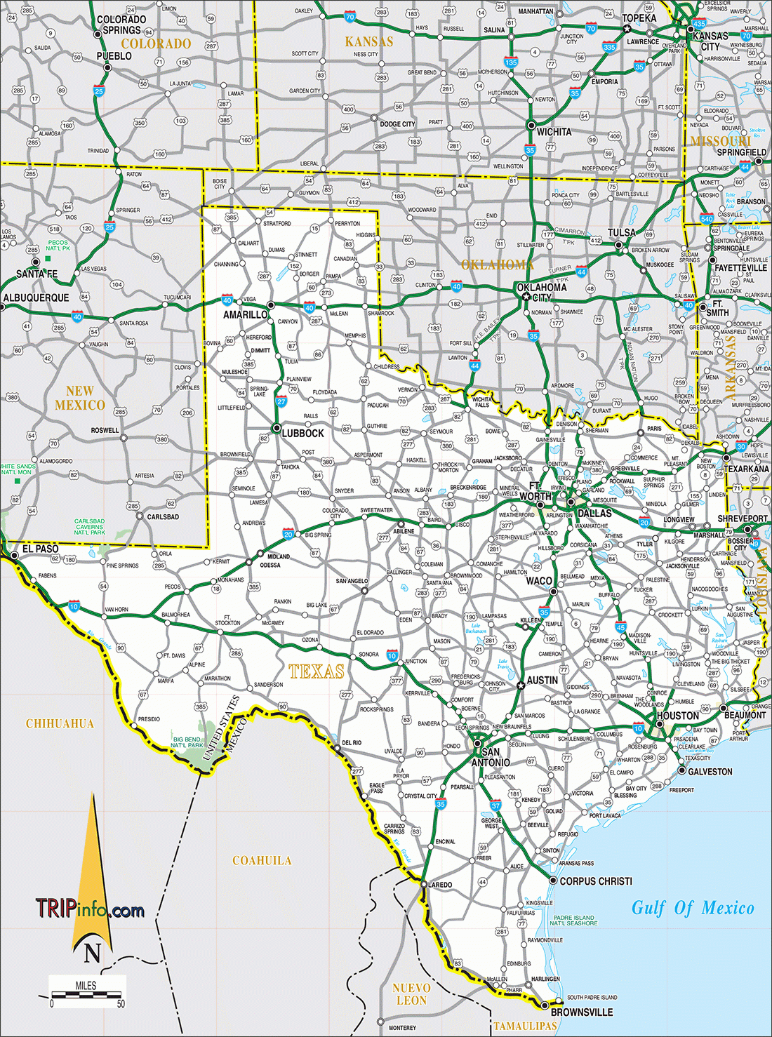 Texas Panhandle Road Map Printable Maps 1 