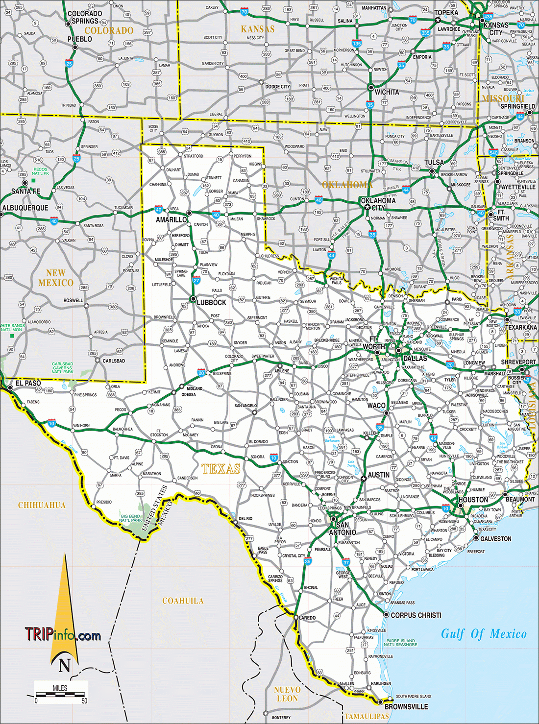 Texas Panhandle Road Map Printable Maps