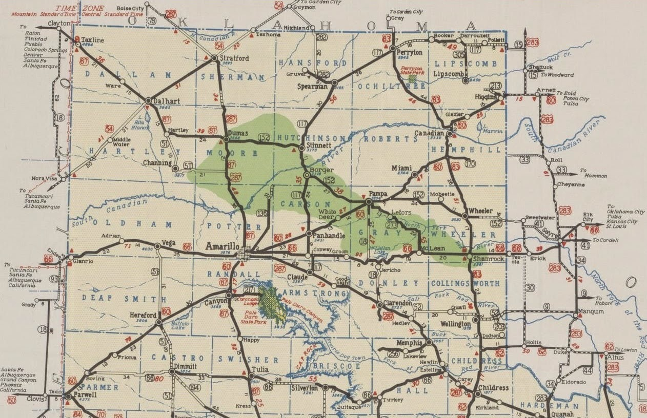 Texas Panhandle Road Map Printable Maps