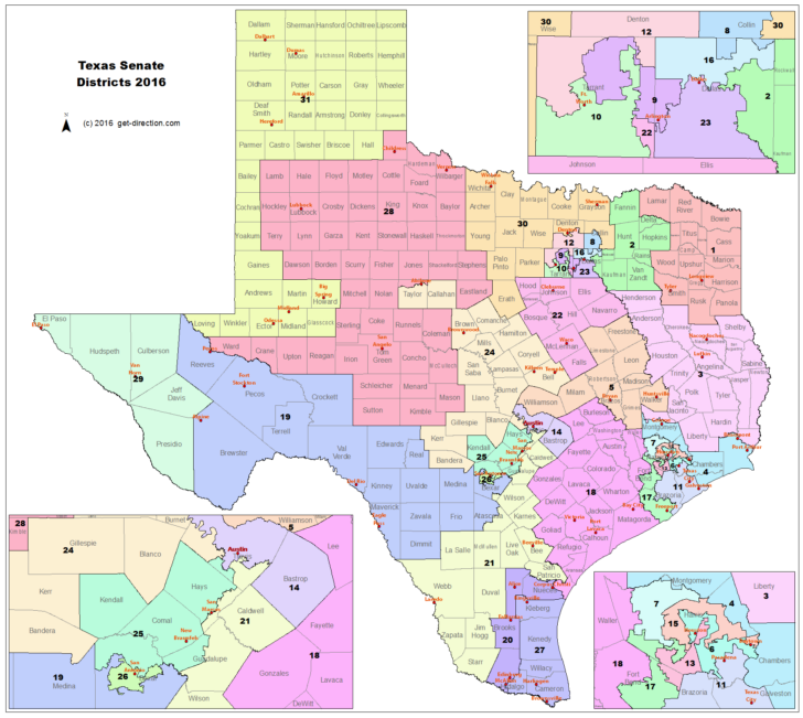 Texas Senate District Map