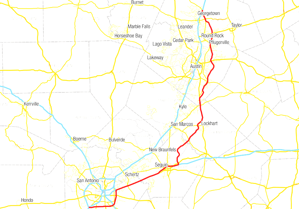 Texas State Highway 130 Texas Toll Roads Map