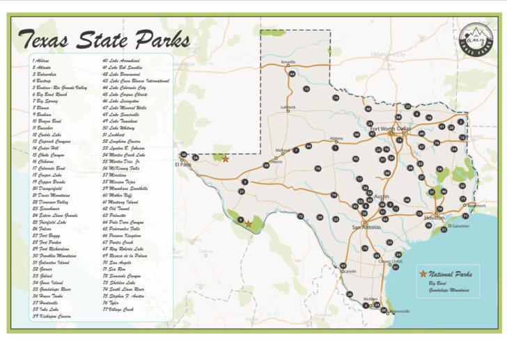 Map Of All Texas State Parks