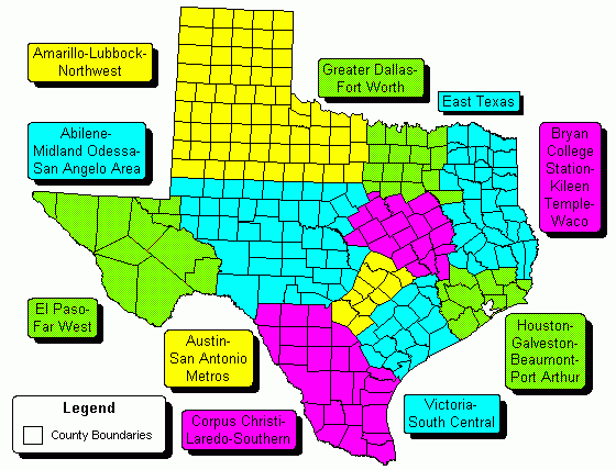 Texas State Regional Zip Code Wall Maps SWIFTMAPS