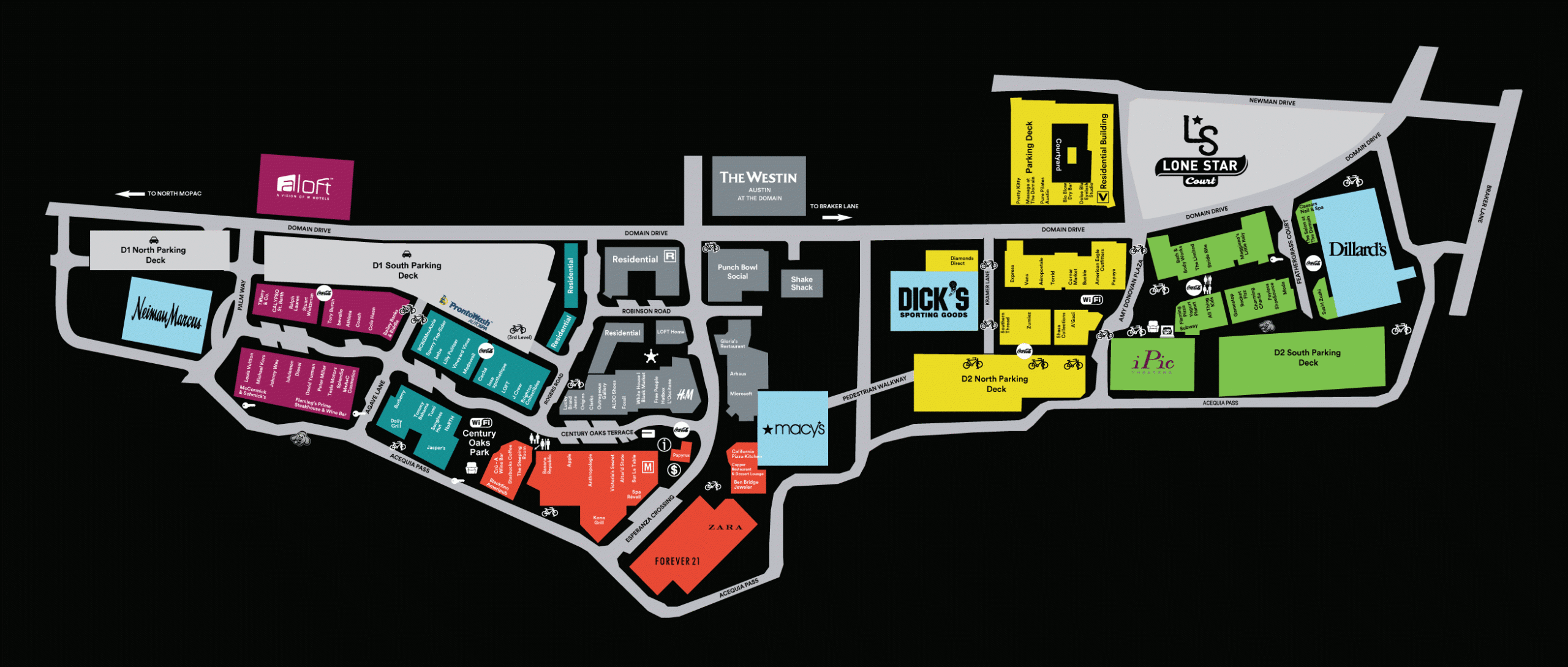 The Domain Austin Bing Images Domain Shopping Center Map