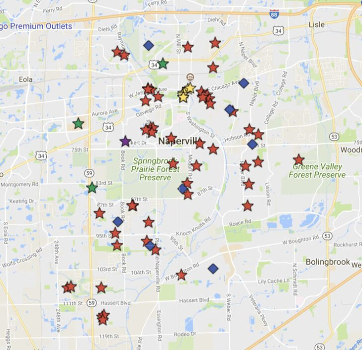 Naperville Christmas Lights Map