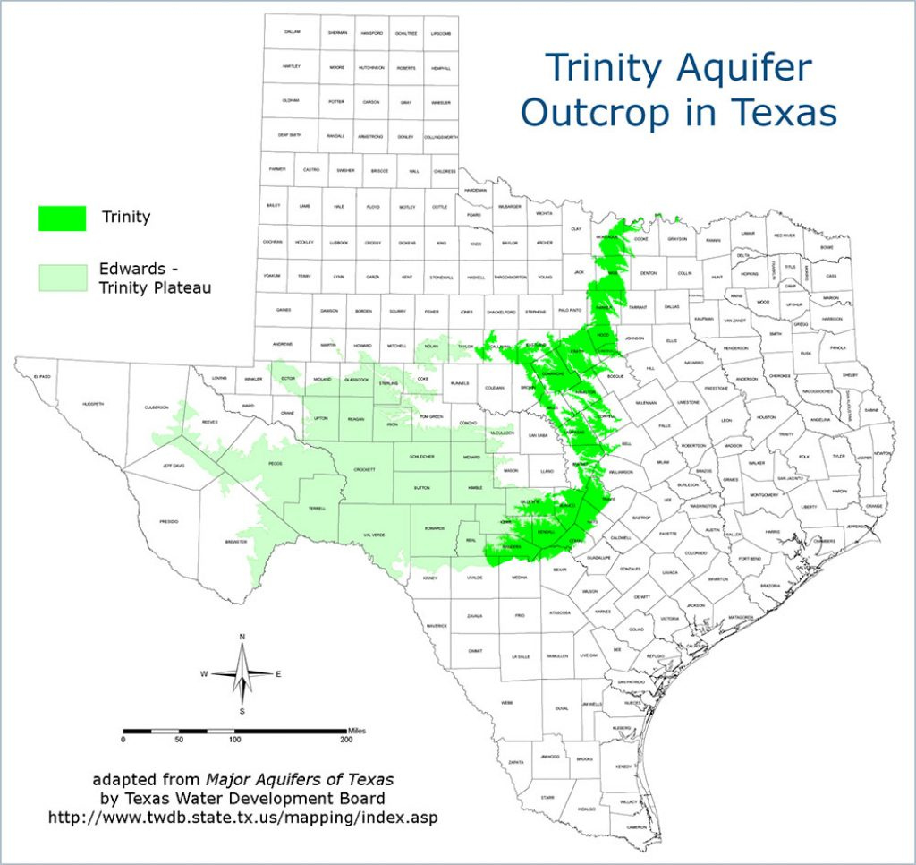 The Trinity Aquifer Trinity County Texas Map Printable Maps