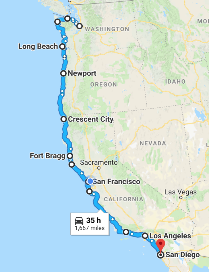 Pacific Coast Highway Map