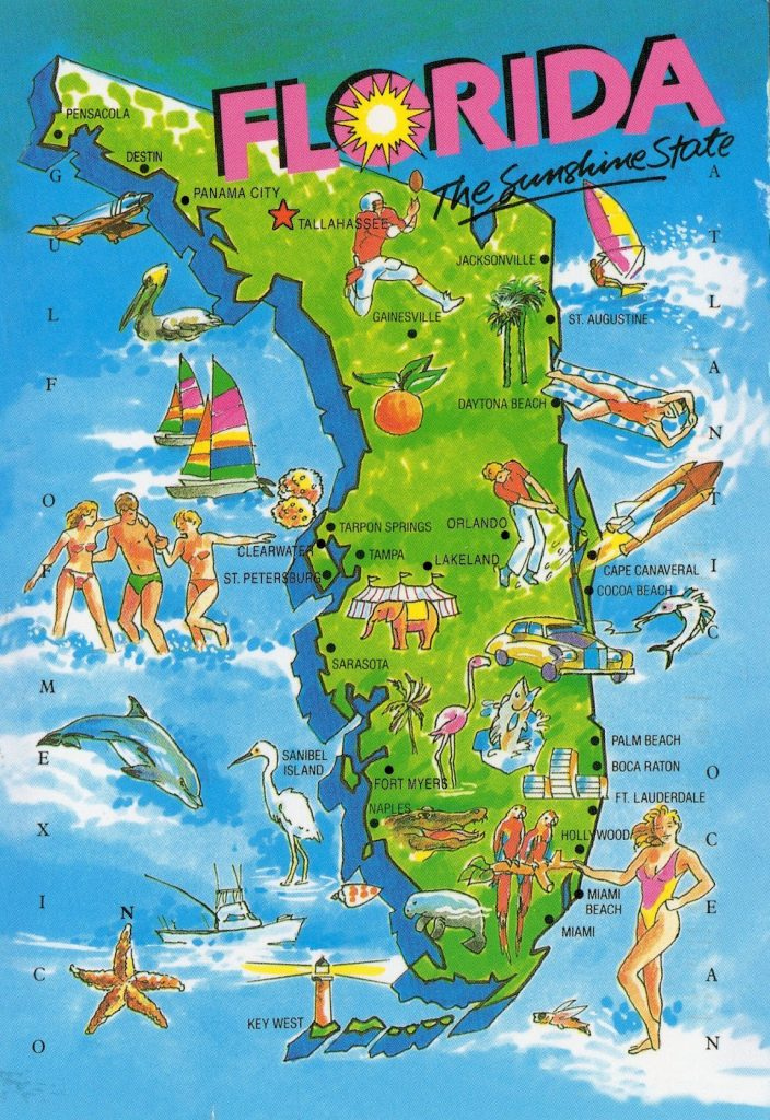 The World In Our Mailbox Florida Map Card Florida Vacation Map 