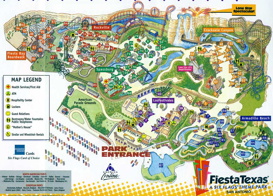 Theme Park Brochures Six Flags Fiesta Texas Theme Park Brochures