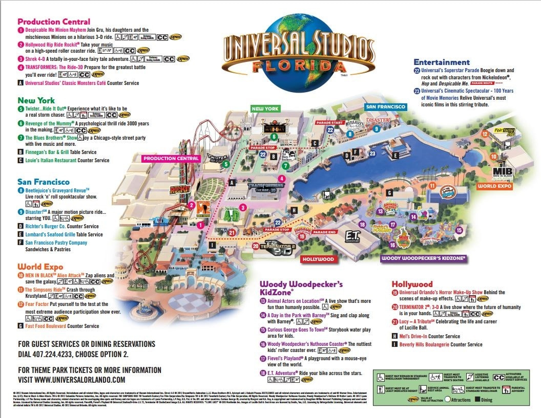 Theme Park Brochures Universal Studios Florida Theme Park Brochures