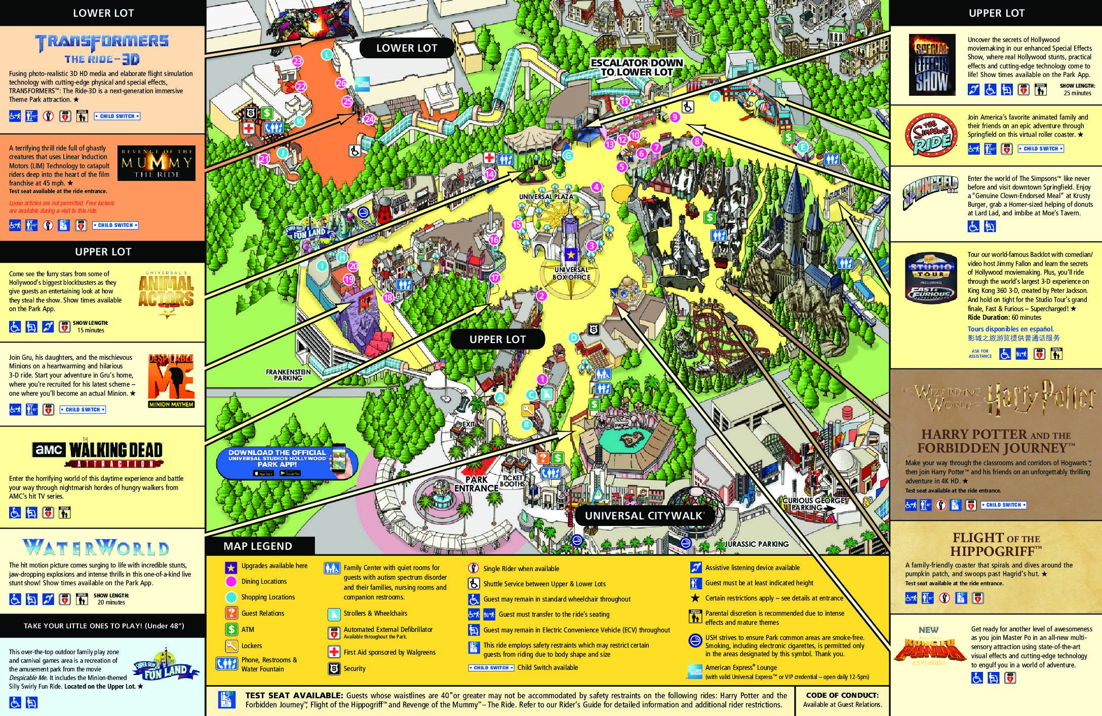 Theme Park Brochures Universal Studios Hollywood Map 2021 Theme Park 