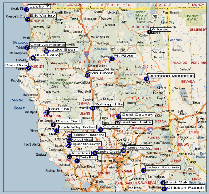 Casinos In California Map