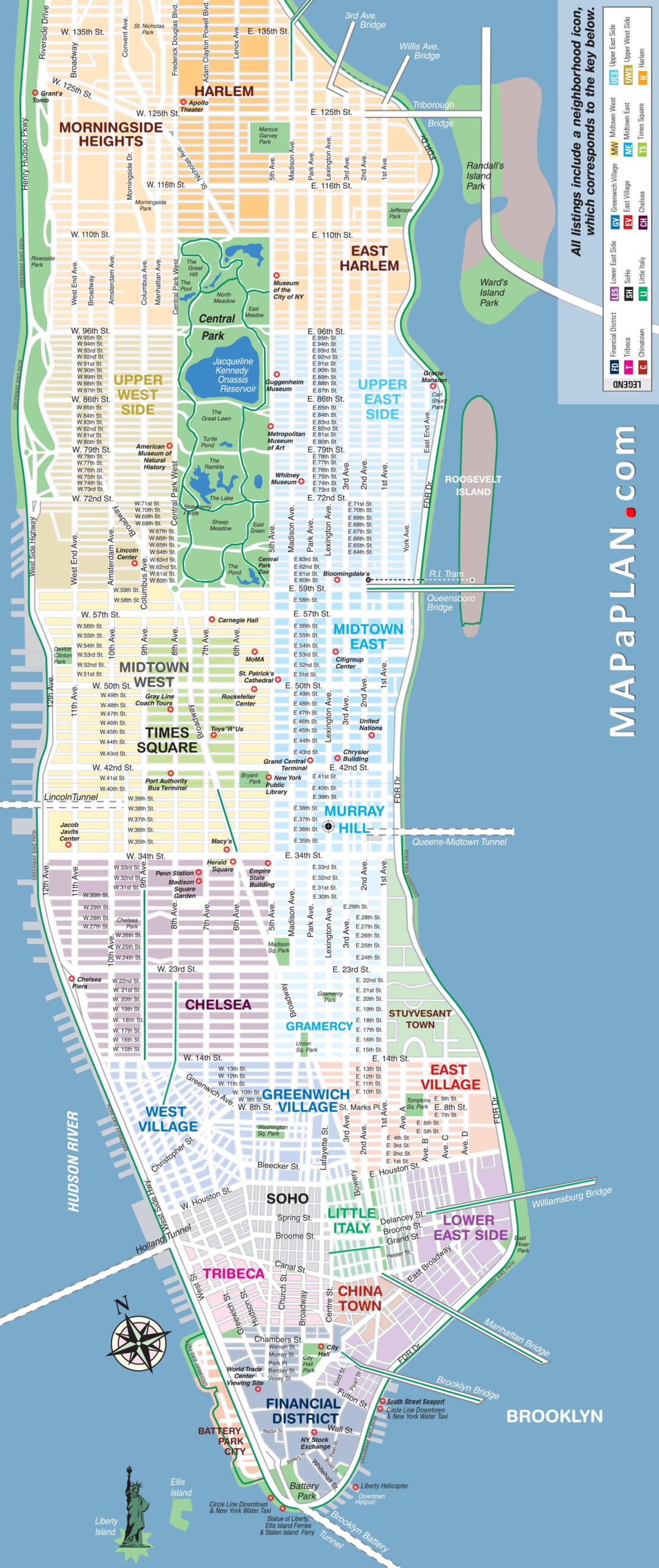 Top Printable Manhattan Maps Derrick Website