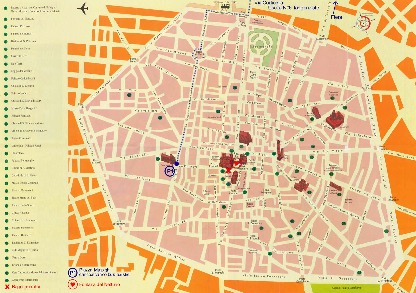 Tourism City Map Bologna Mapsof Net