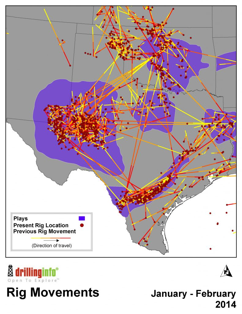 Tracking The Drilling Rig Feeding Frenzy Map Of Drilling Rigs In 