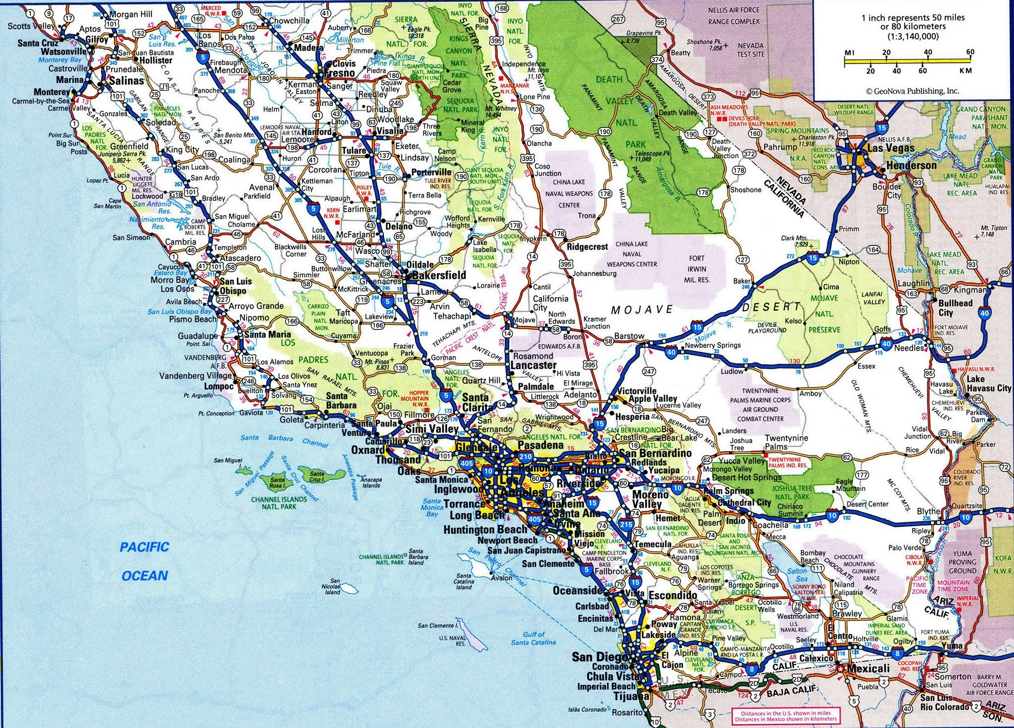 U s Route 395 Wikipedia Bishop California Map Printable Maps
