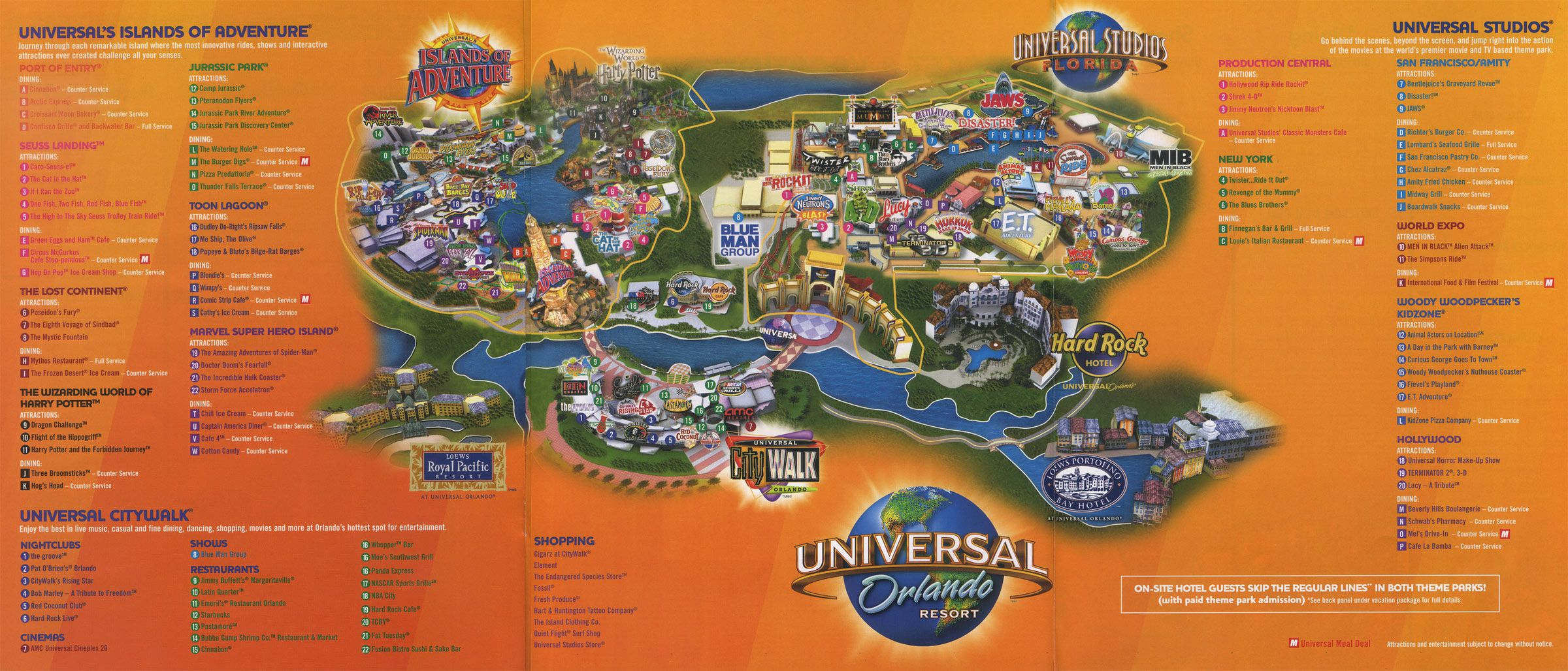 Universal Orlando Resort 2011 Map Pretparken