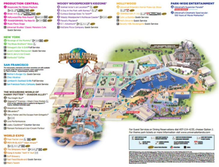 Universal Studios Printable Map
