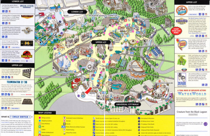 Universal Studios California Map Of Park
