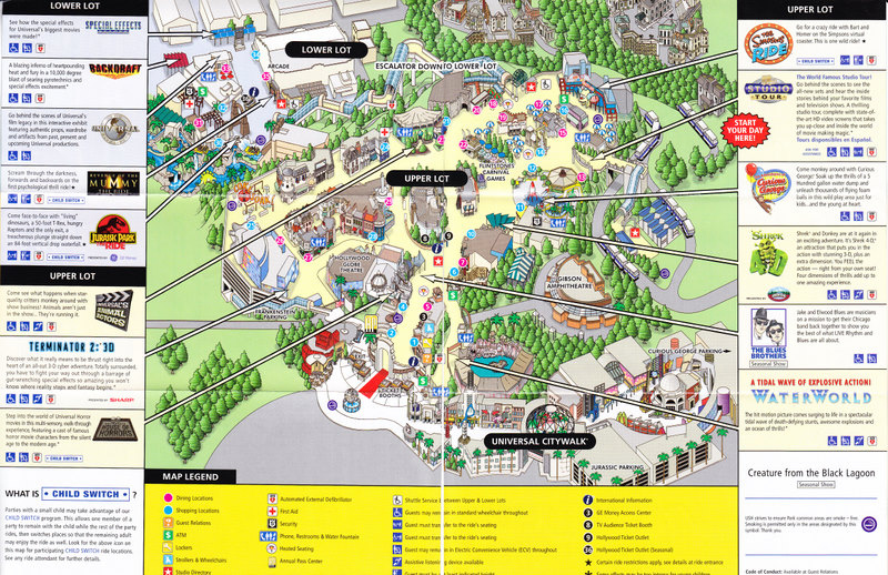 Universal Studios Hollywood 2009 Park Map