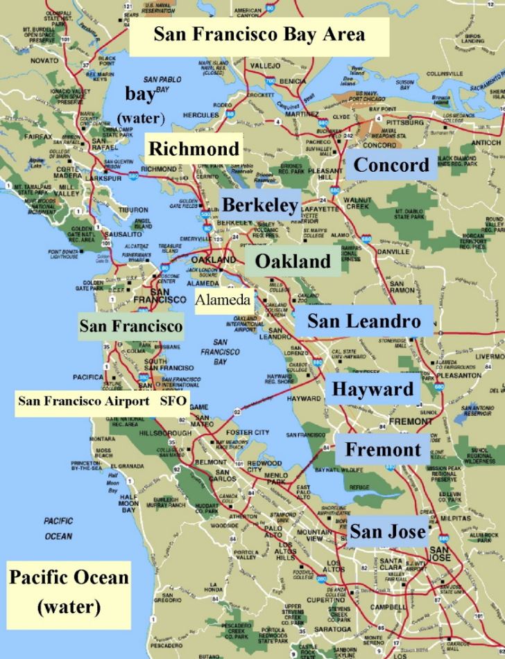 Map Of Bay Area California Cities