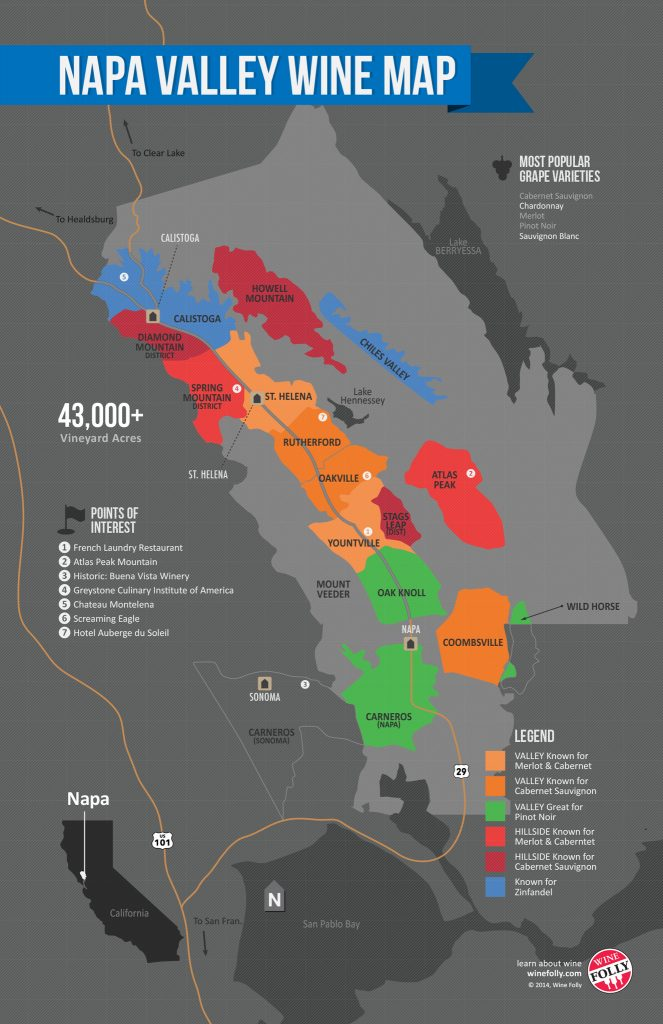 California North Coast Wine Map